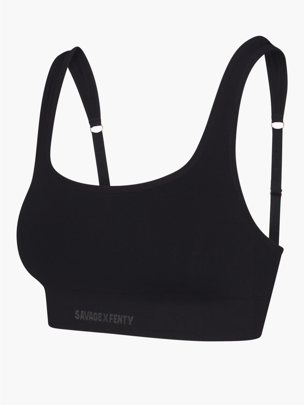 Savage X Fenty Black Seamless Scoop Bralette with Adjustable Straps